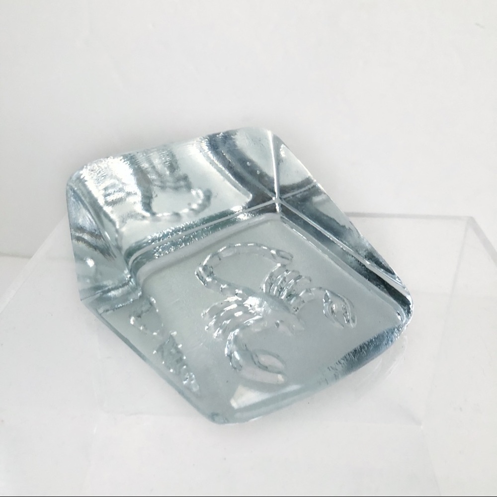 Embossed Scorpion Glass Paperweight Scorpio